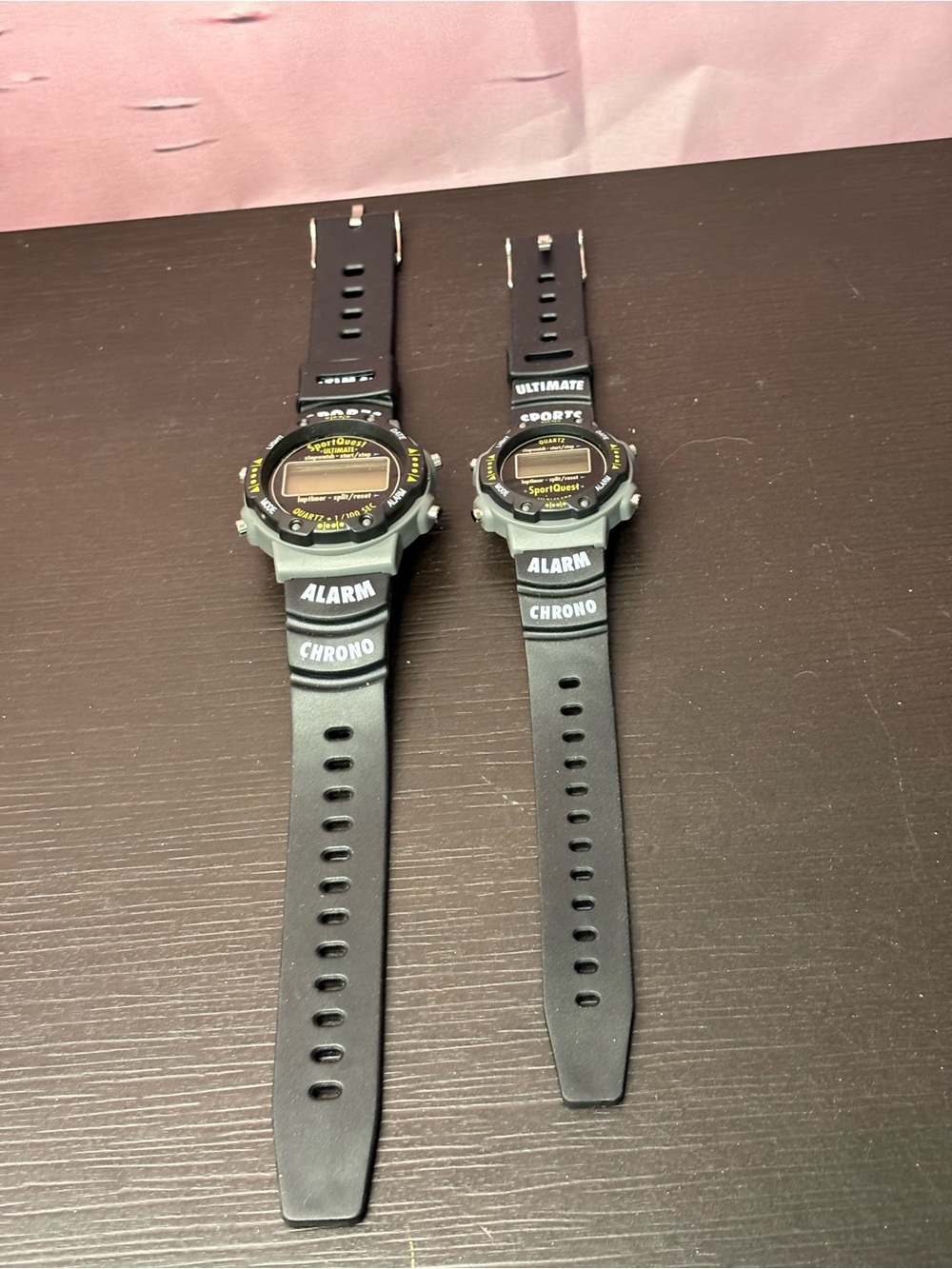 Vintage Sport Quest Ultimate Digital watch alarm chrono quartz His n her set NOS